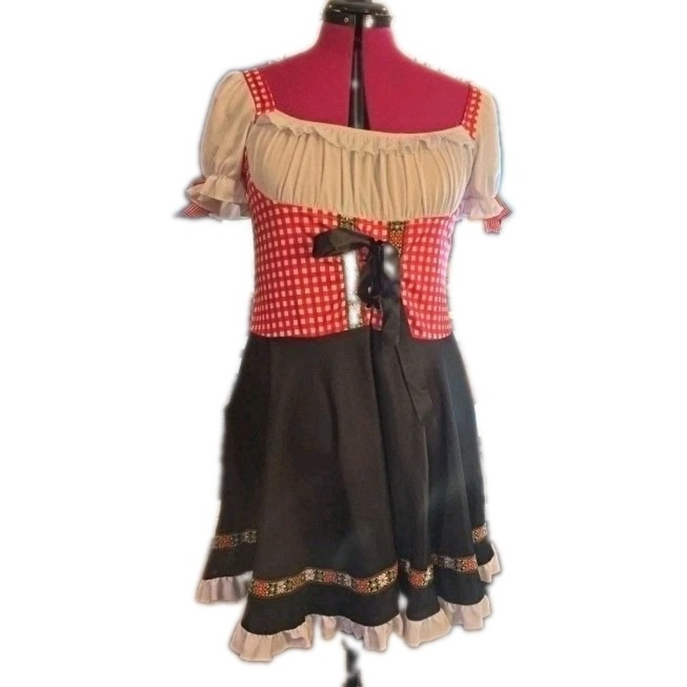 Oktoberfest German Costume, German Dirndl Dress Size XL 100% Polyester NEW